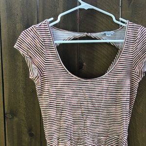 AEO tan striped dress